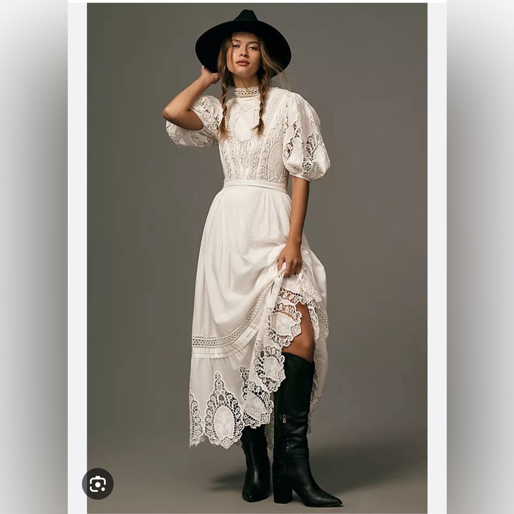 Anthropologie Forever That Girl White Eyelet Dress